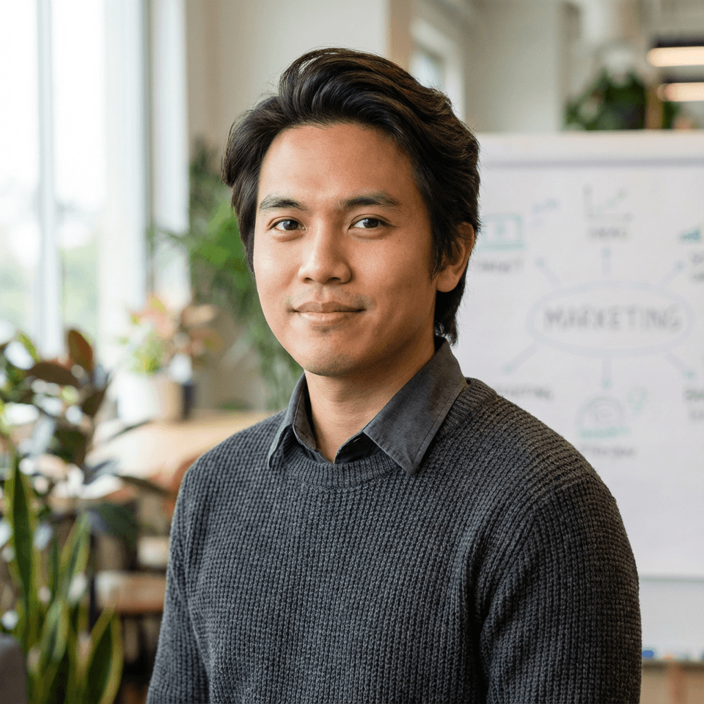 Portrait of a marketing client in business casual attire