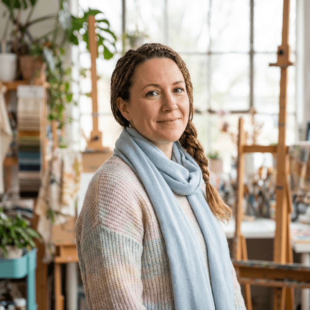 Portrait of a female co-founder in her early 40s