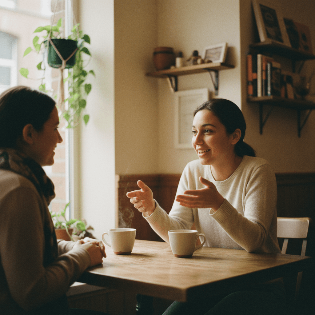 Marketing consultant sharing website mockups with a client