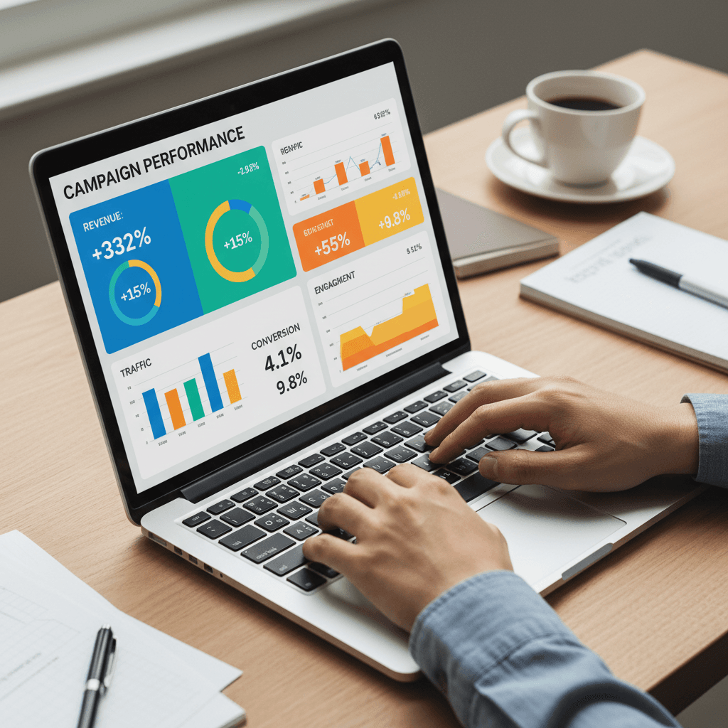 Reviewing ad performance dashboard
